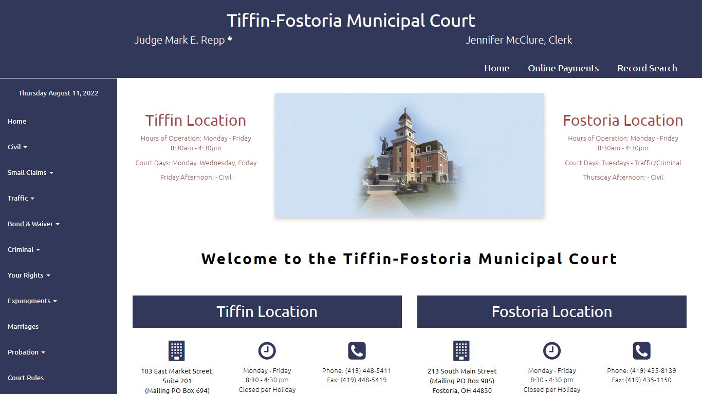 Tiffin/Fostoria Municipal Court - Home