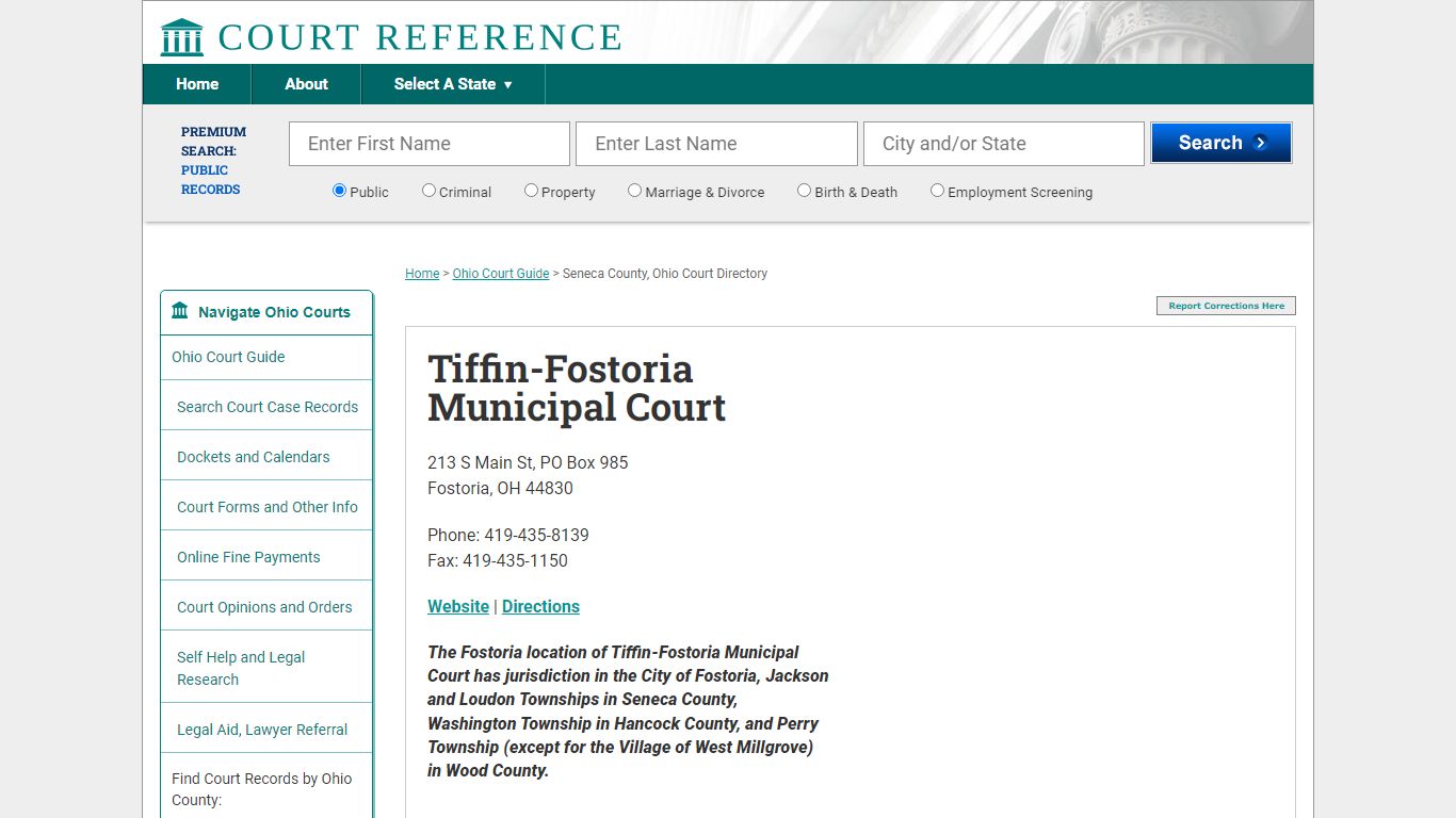 Tiffin-Fostoria Municipal Court - Court Records Directory